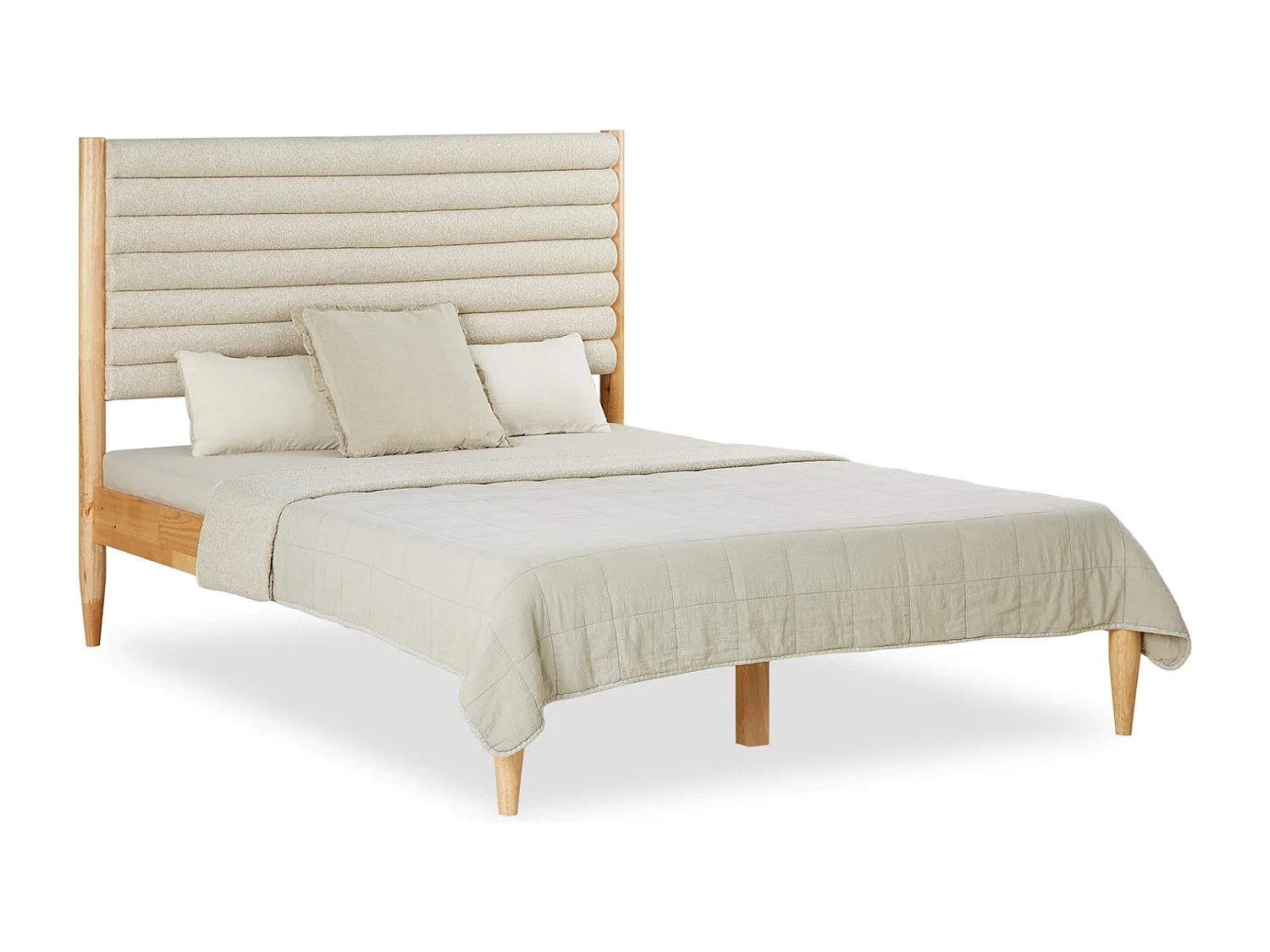 Kleine tweepersoonsbed 140x200 cm beige
