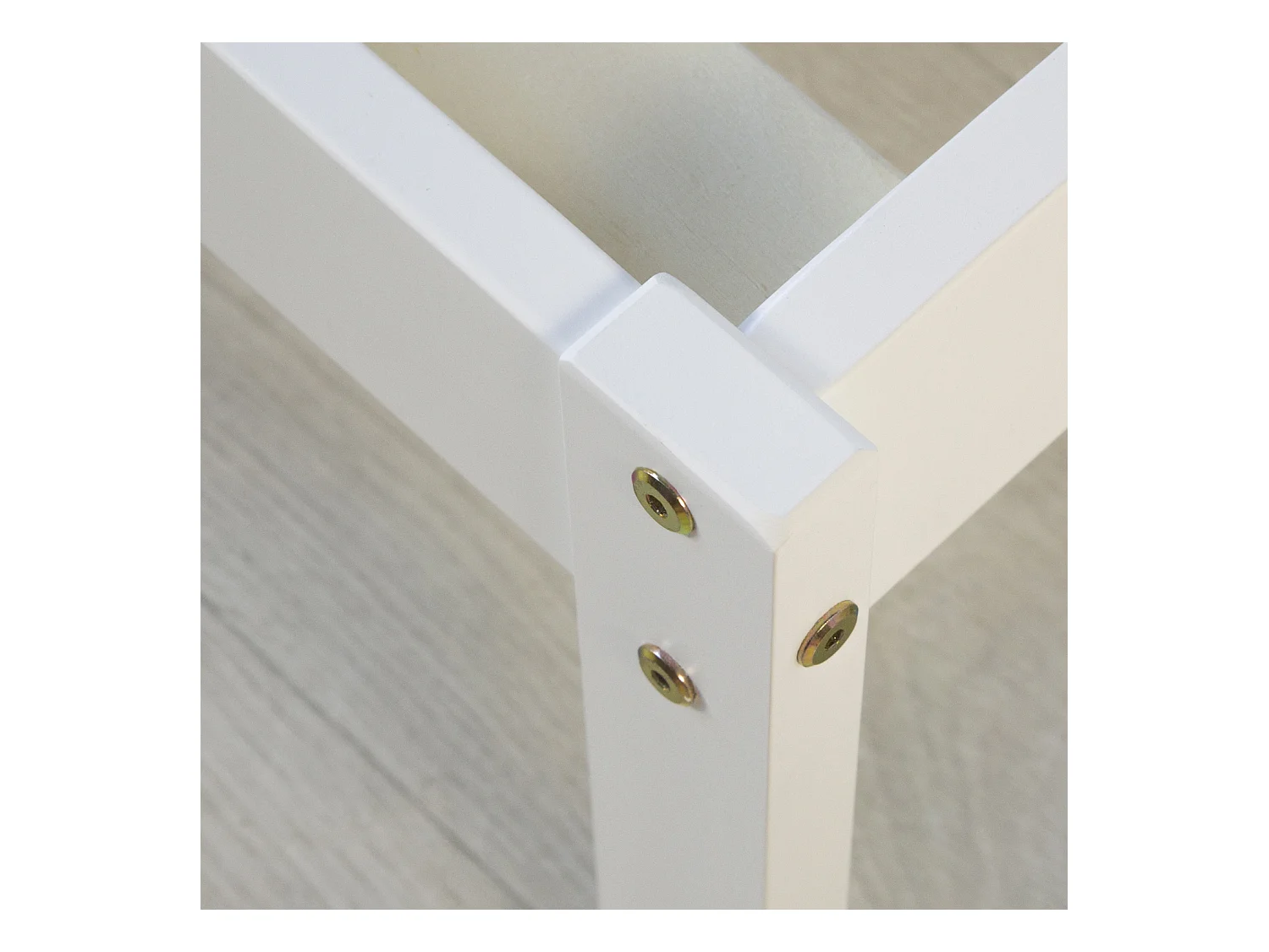 Einzelbett 90x200 cm, weiß, Massivholz Kiefer Rahmenbett