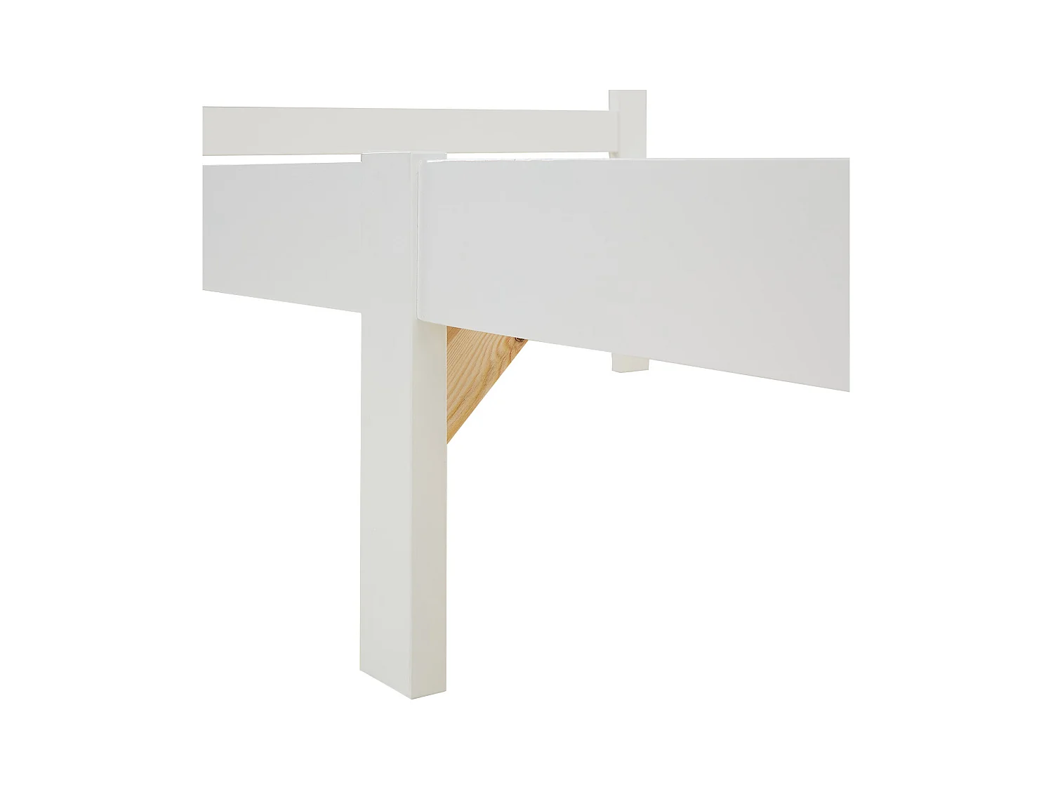 Einzelbett 90x200 cm, weiß, Massivholz Kiefer Rahmenbett