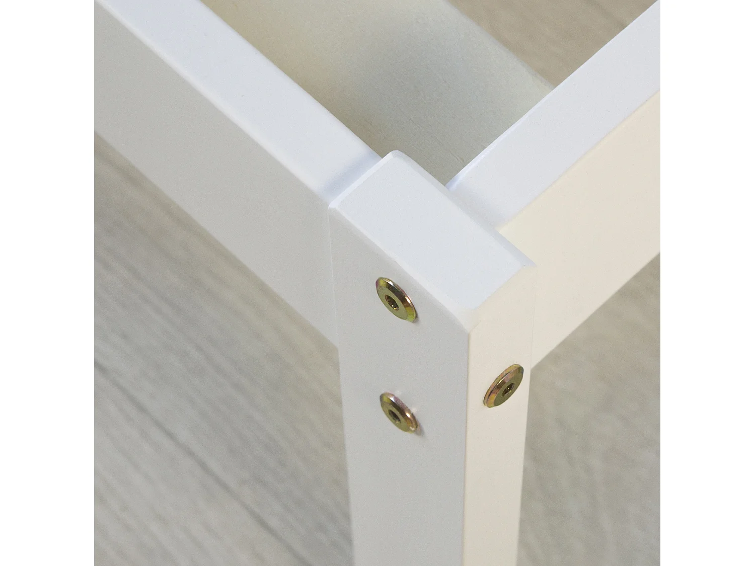 Eenpersoonsbed 90x200 cm wit massief dennenhouten frame bed