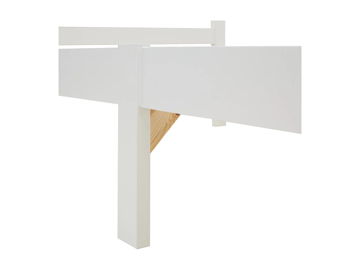 Eenpersoonsbed 90x200 cm wit massief dennenhouten frame bed