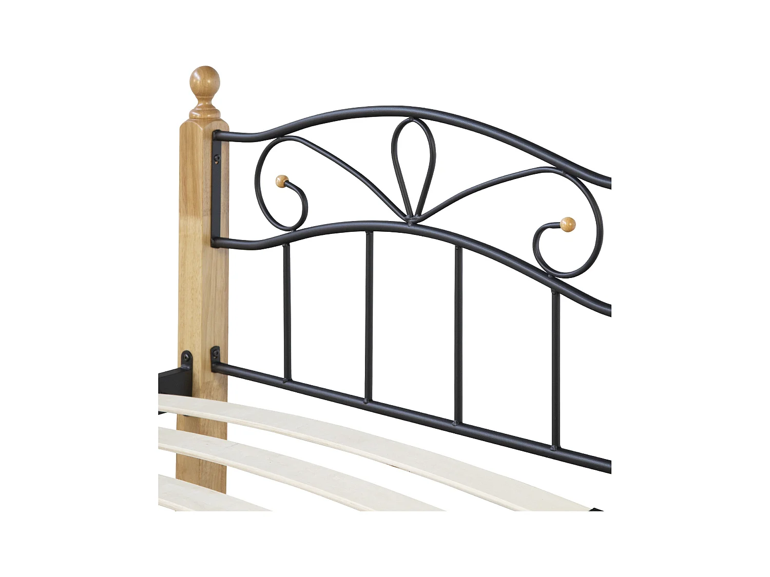 Lit 90x200x12 cm Bois naturel noir