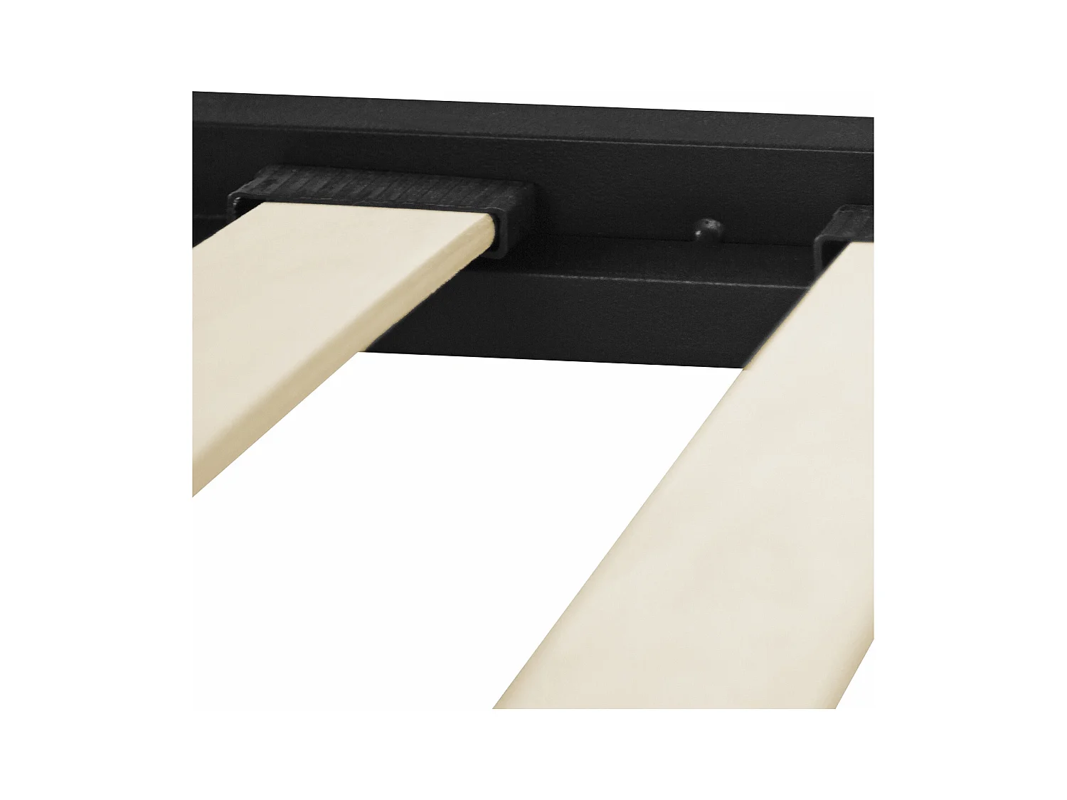 Lit 90x200x12 cm Bois naturel noir