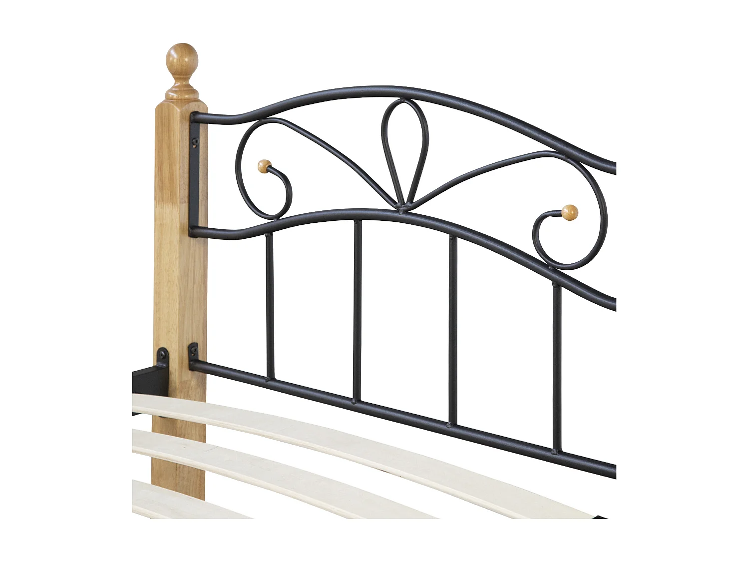 Bed 90x200x12 cm Zwart natuurlijk hout