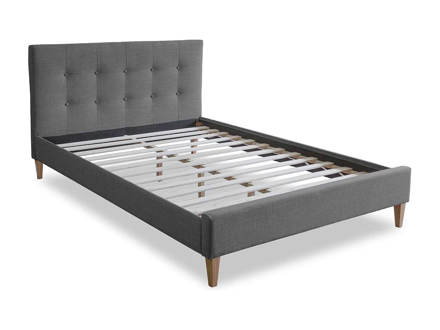 Struttura letto imbottita 180x200 cm grigio