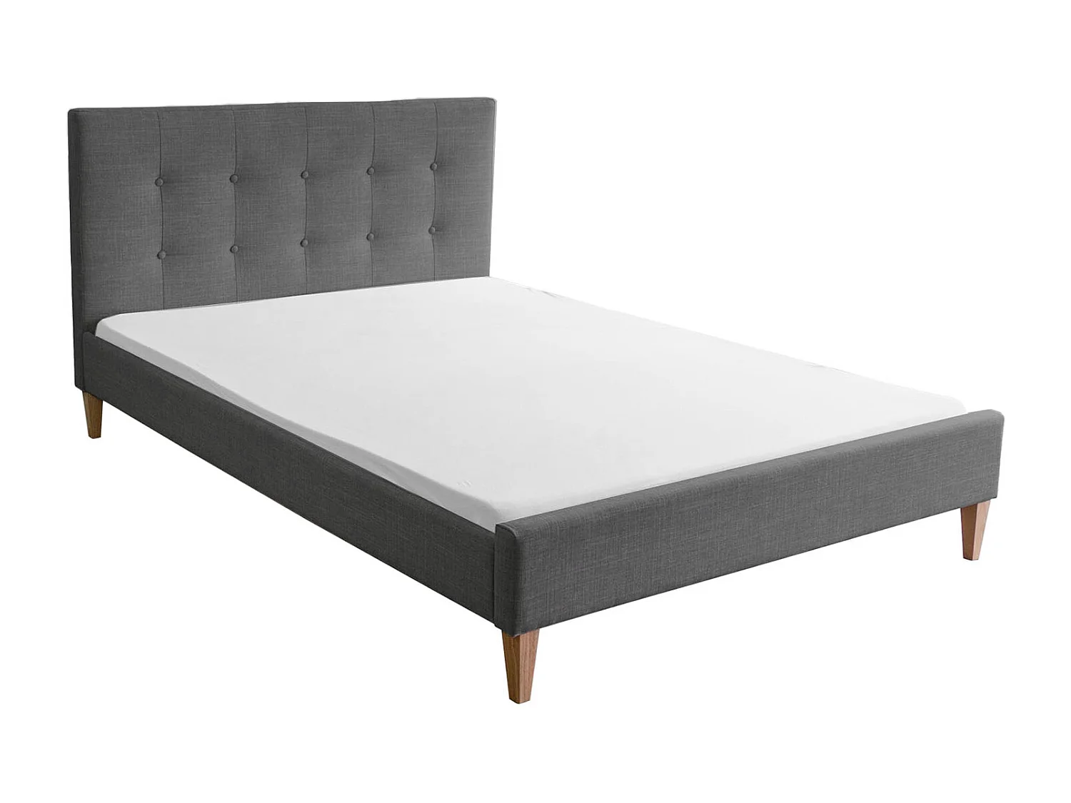 Struttura letto imbottita 180x200 cm grigio