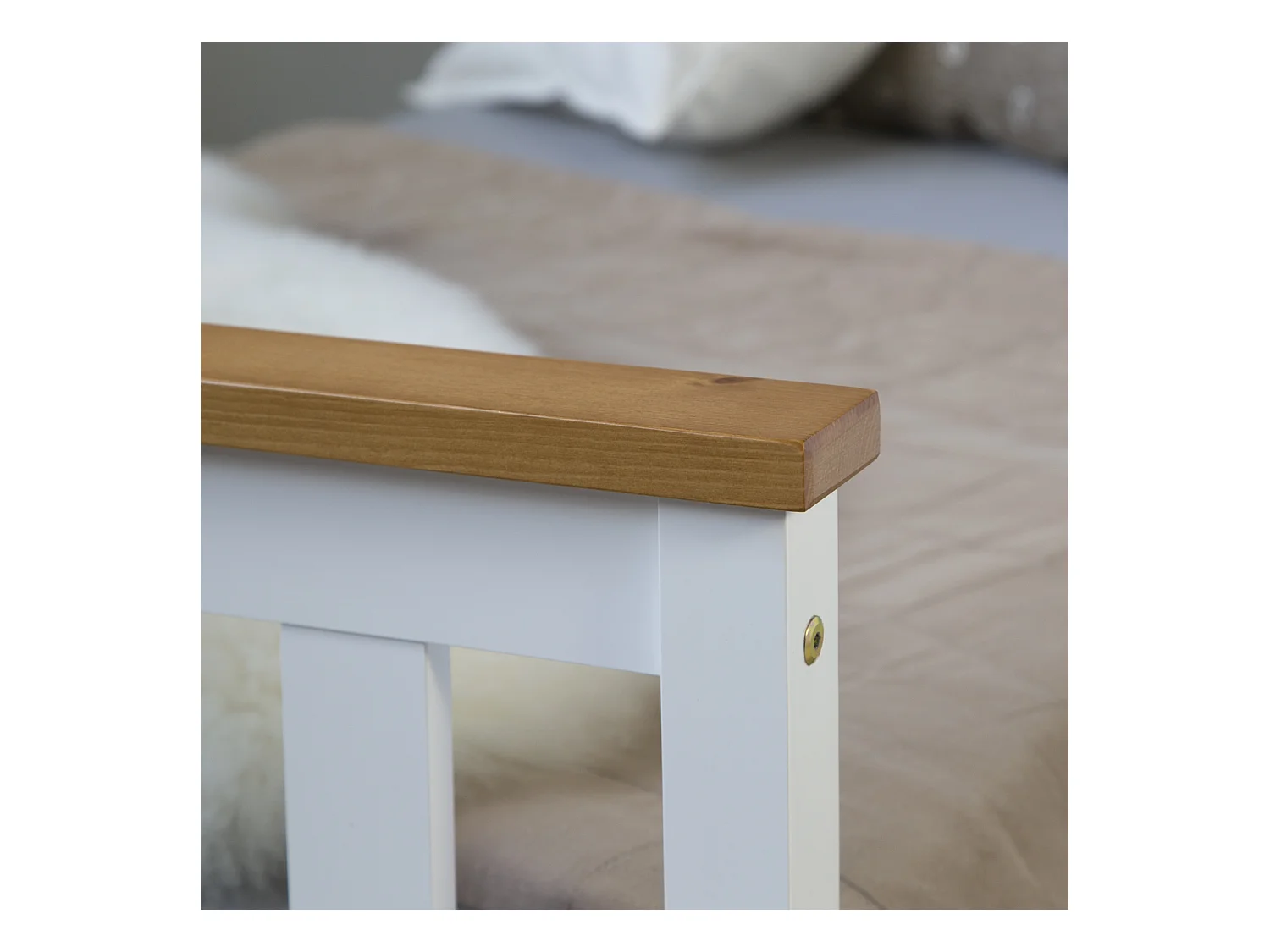 Łóżko podwójne 140x200 cm Biało-brązowe