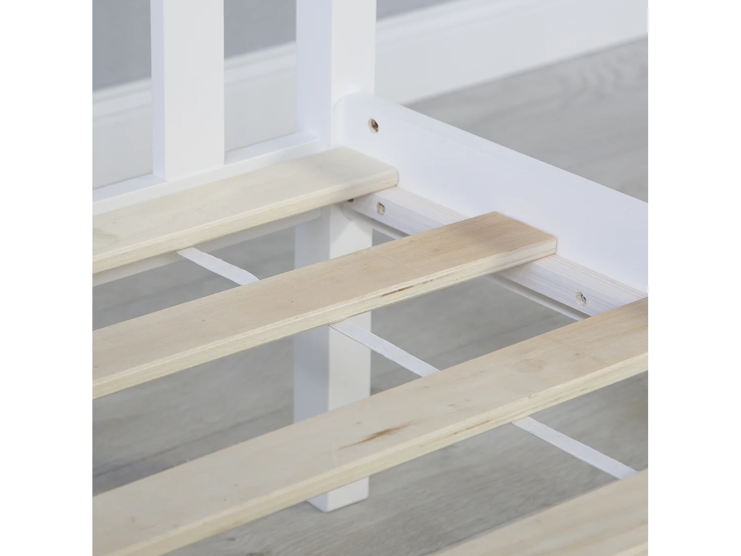 Tweepersoonsbed 140x200 cm Wit bruin