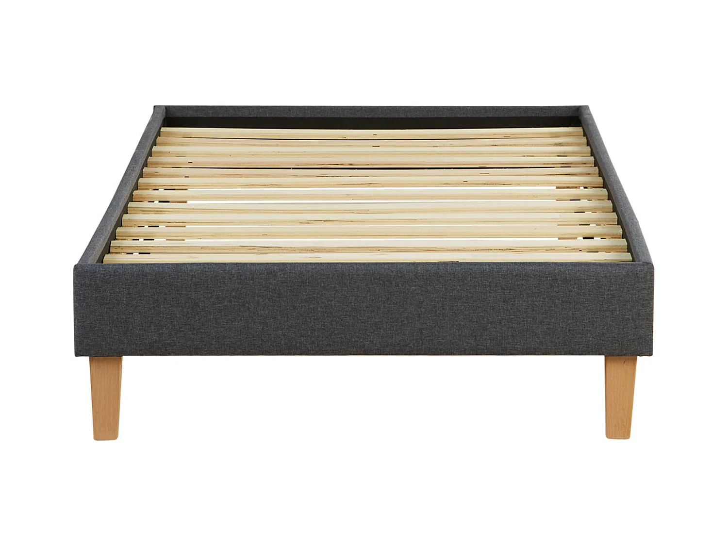 Bettgestell 90x200 cm grau Gepolstert