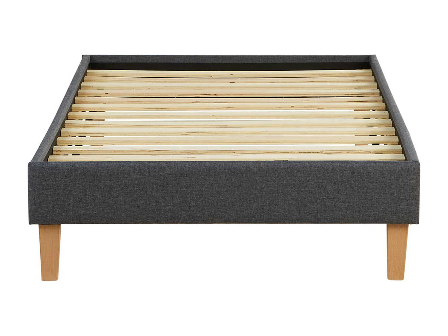 Bedframe 90x200 cm grijs Gestoffeerd