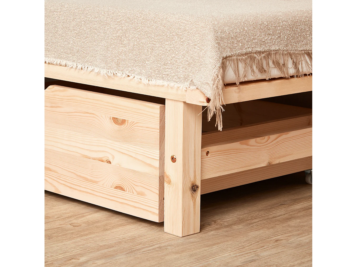 Łóżko 140x200 cm, naturalna paleta
