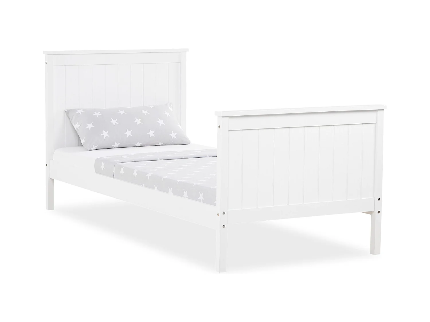 Einzelbett 98x208 cm weiß, Shaker-Stil