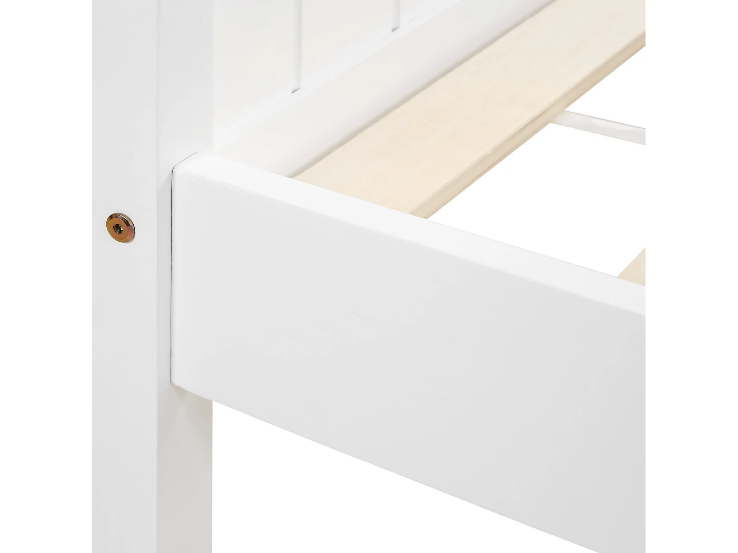 Łóżko pojedyncze 98x208 cm, białe, w stylu shaker