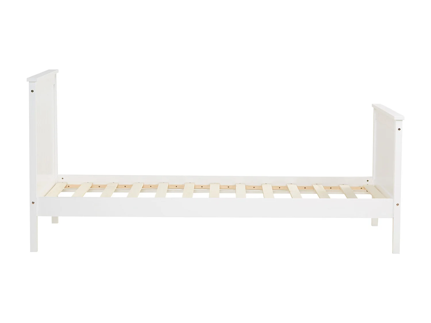 Łóżko pojedyncze 98x208 cm, białe, w stylu shaker