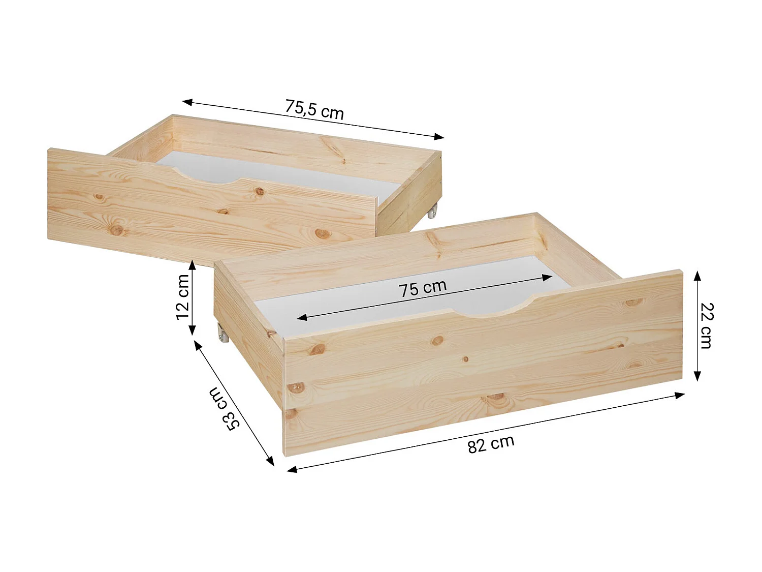 Palletbed 100x200 cm Natuurlijk