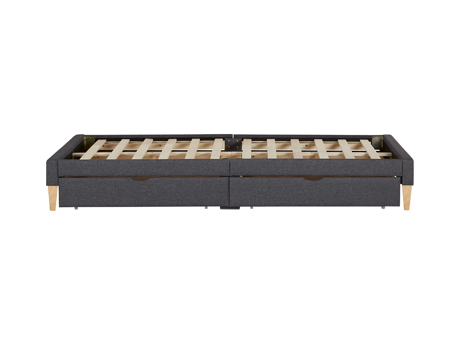 Lit rembourré 145x32x210 cm gris