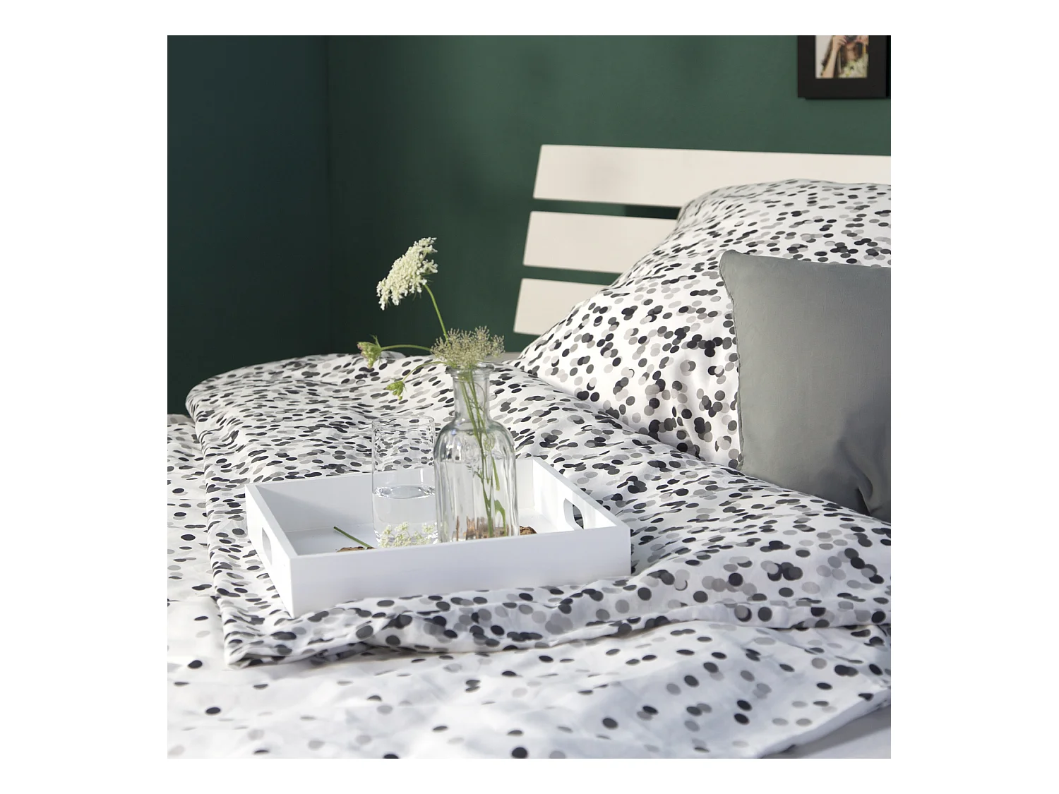 Doppelbett 140x200 cm weiß, Massivholz Kiefer Rahmenbett