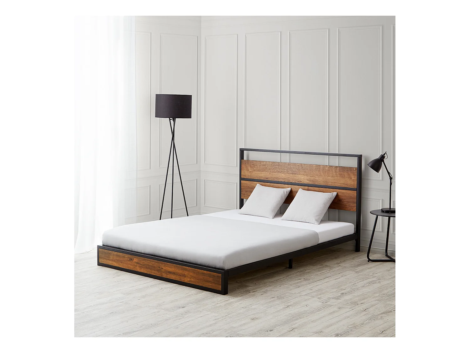 Lit 145x94,5x210 cm Noir