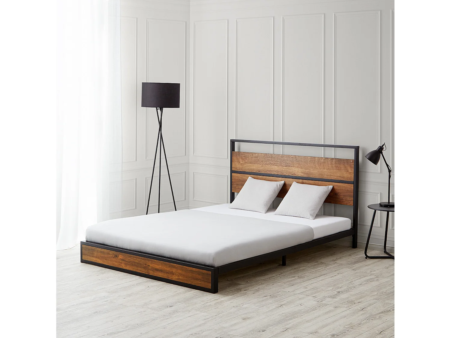 Bett 145x94,5x210 cm Schwarz