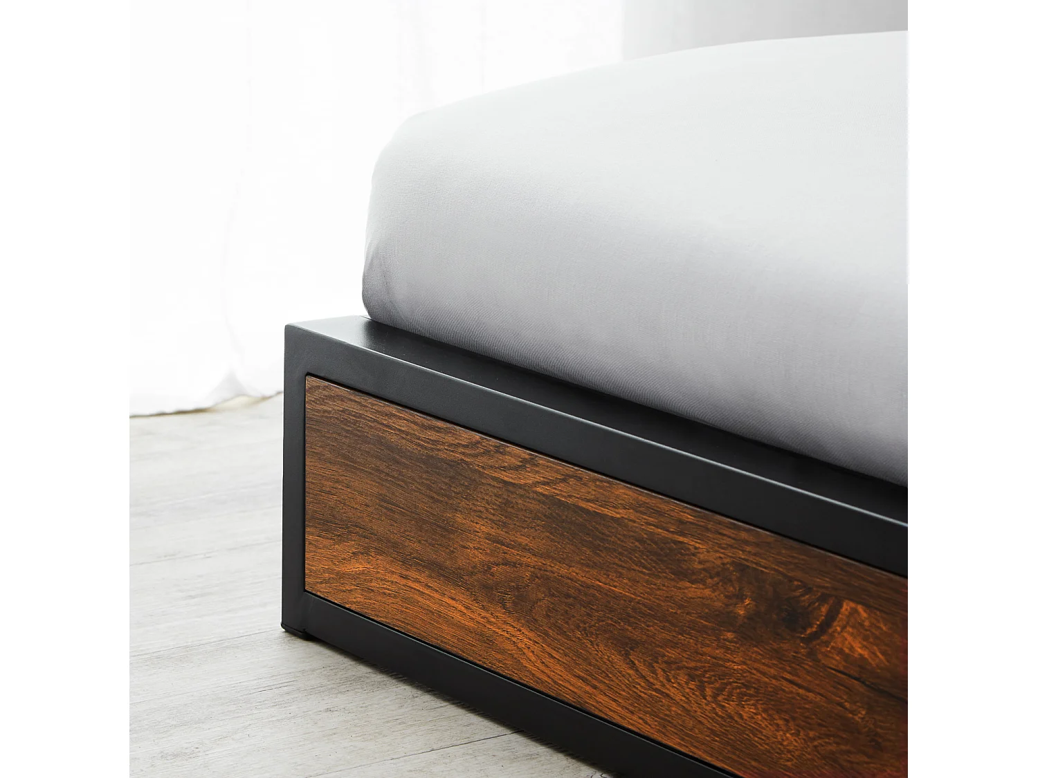 Bett 145x94,5x210 cm Schwarz