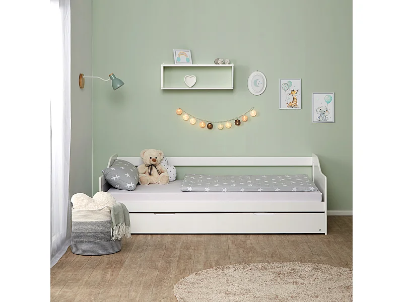 Eenpersoonsbed 90x200 cm wit