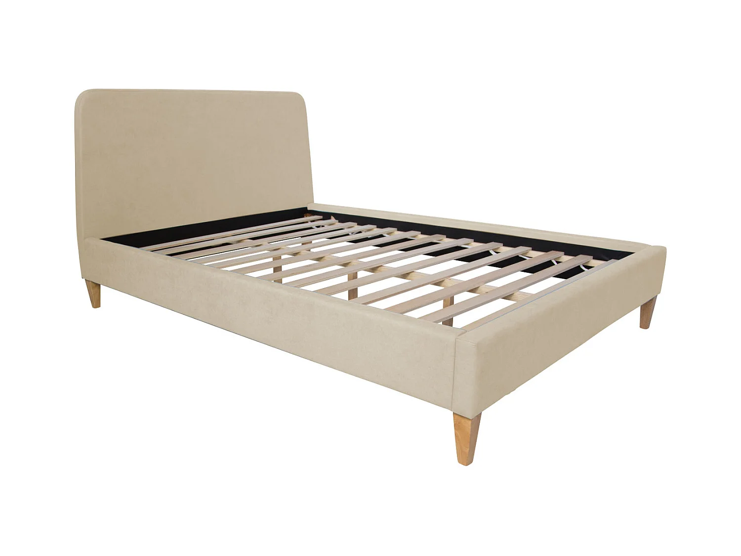 Cama estofada 140x200 cm Bege