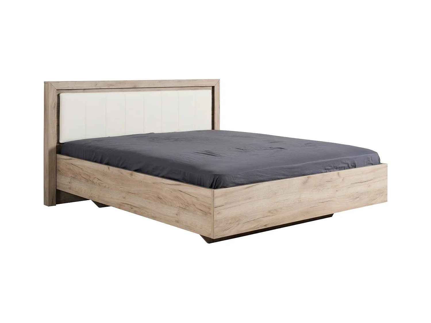 Bettgestell 178,5x100,5x208 cm Graueiche Weiß