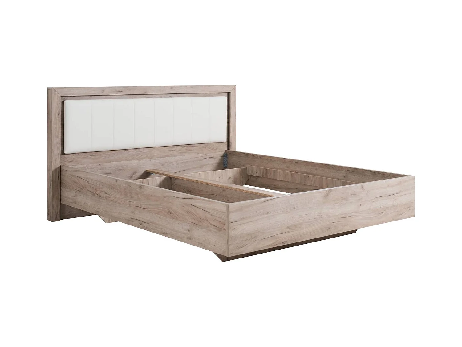 Bettgestell 178,5x100,5x208 cm Graueiche Weiß