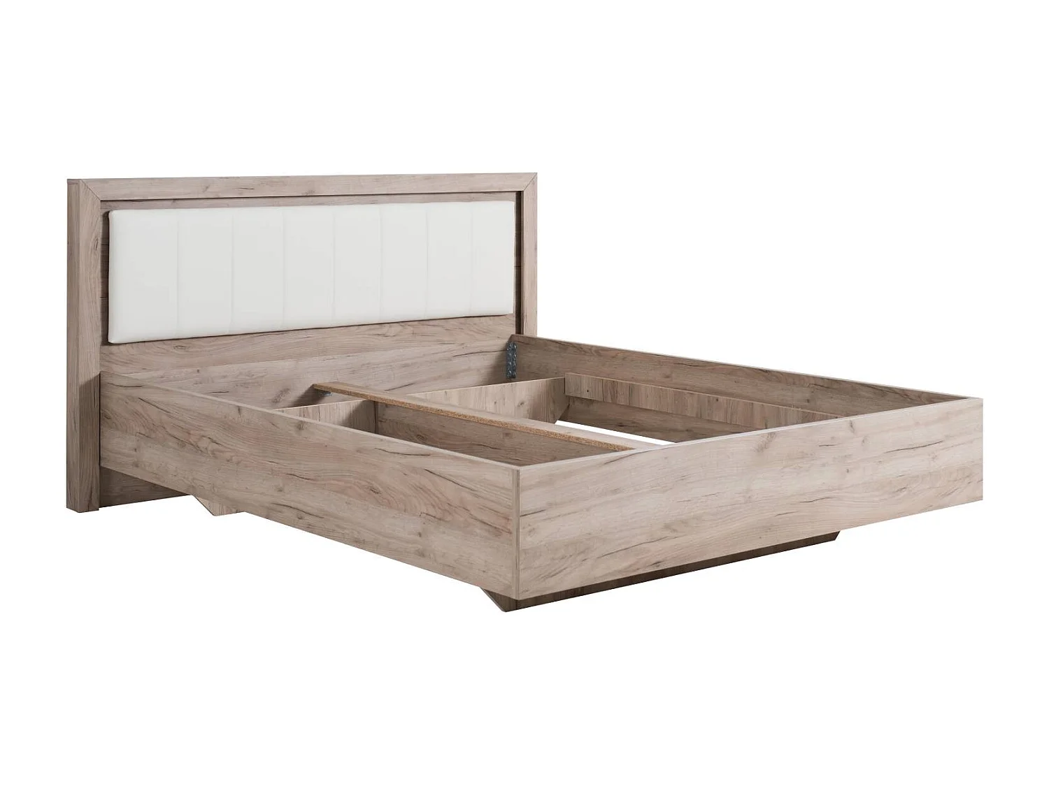 Bettgestell 178,5x100,5x208 cm Graueiche Weiß