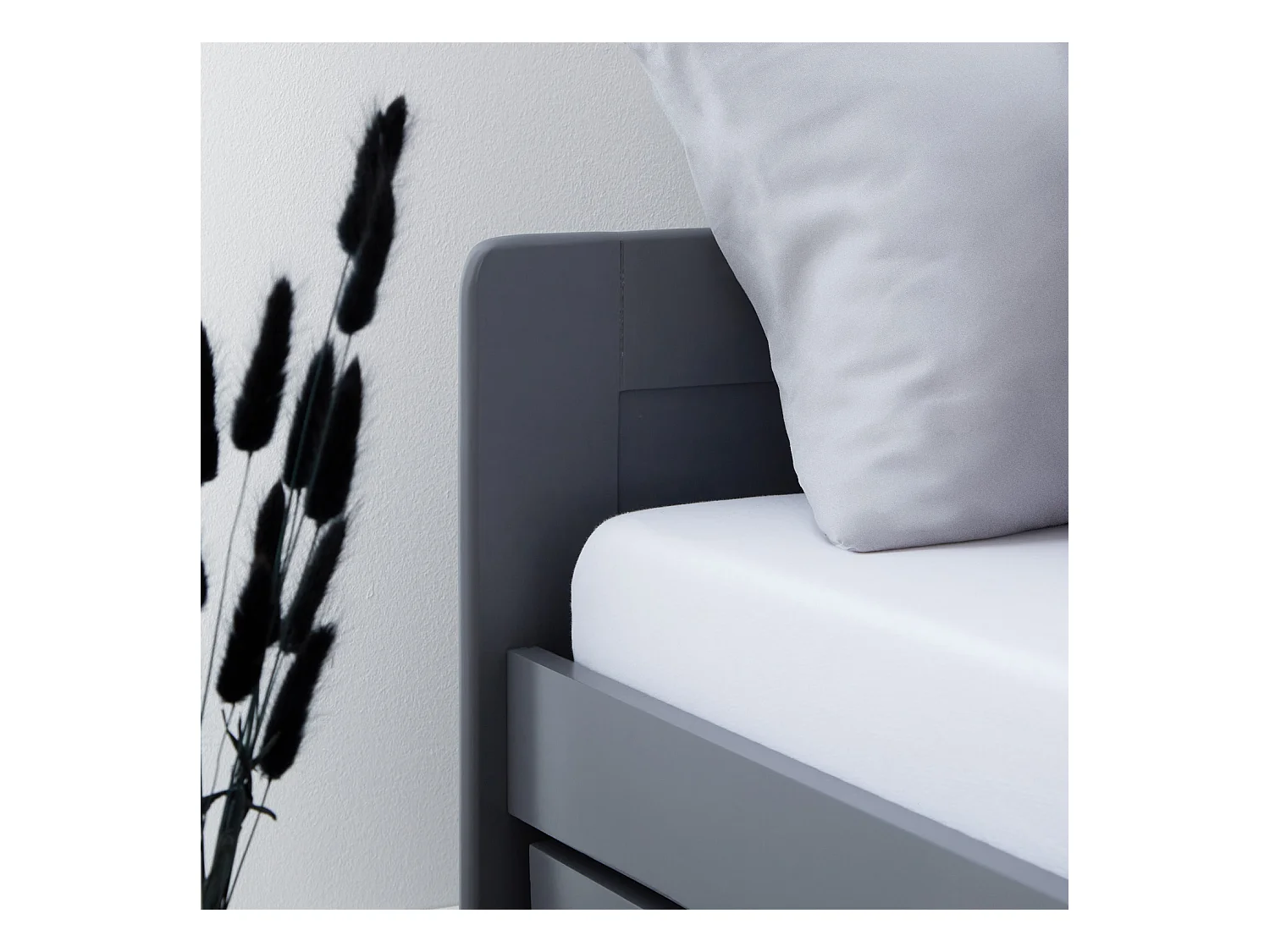 Bett 90x200 cm Grau Kabinenbett