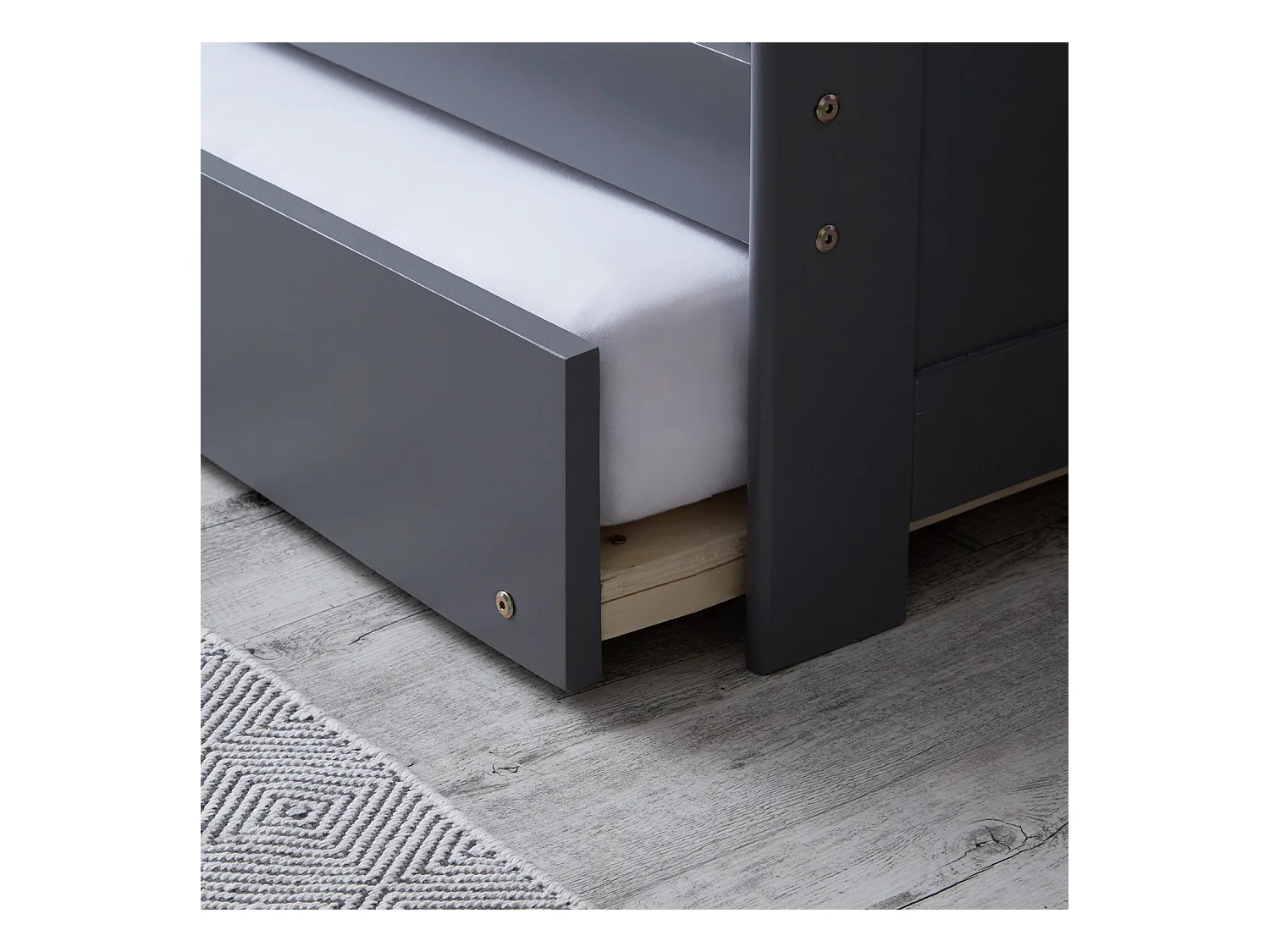 Bett 90x200 cm Grau Kabinenbett