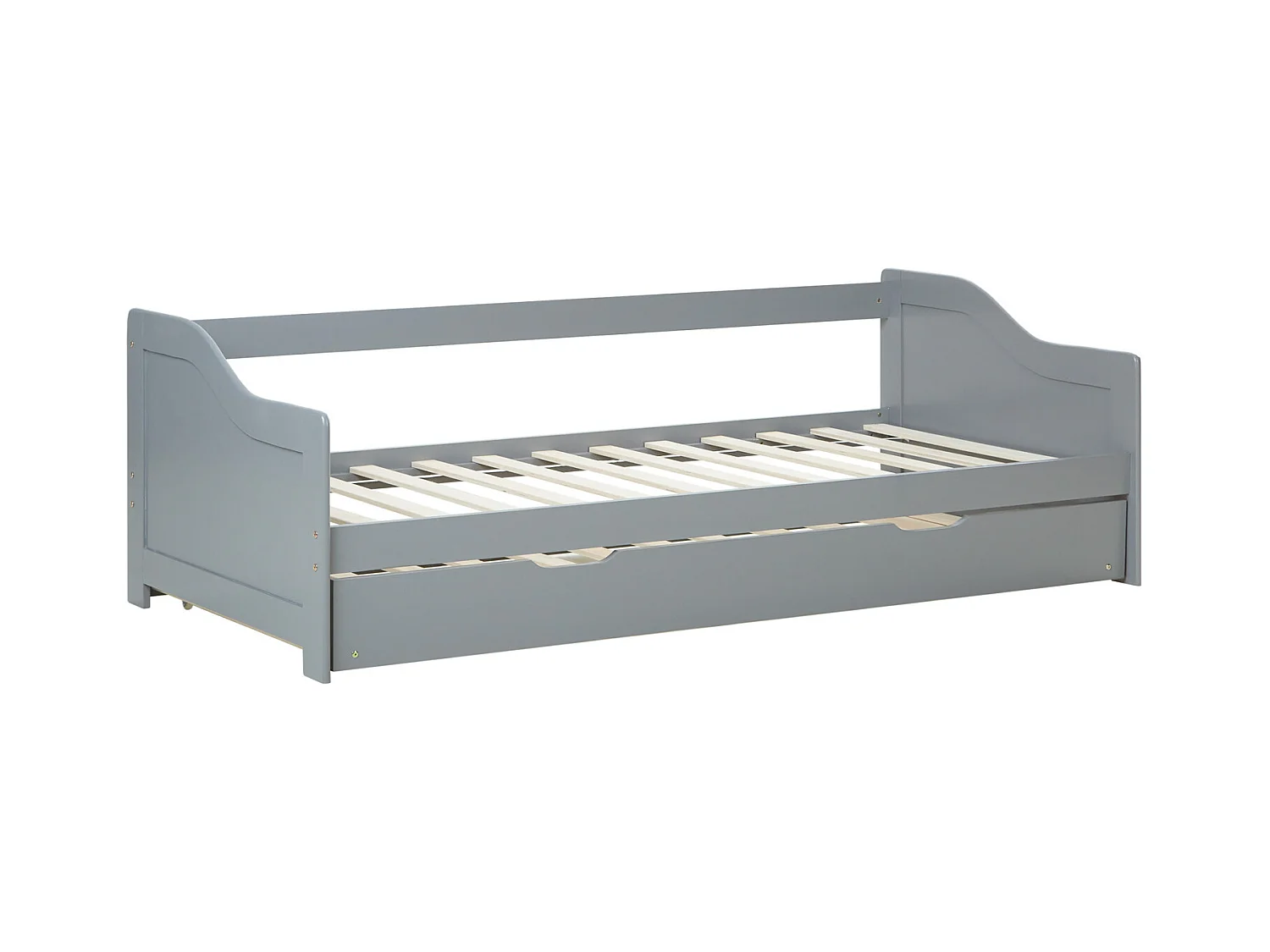 Bett 90x200 cm Grau Kabinenbett