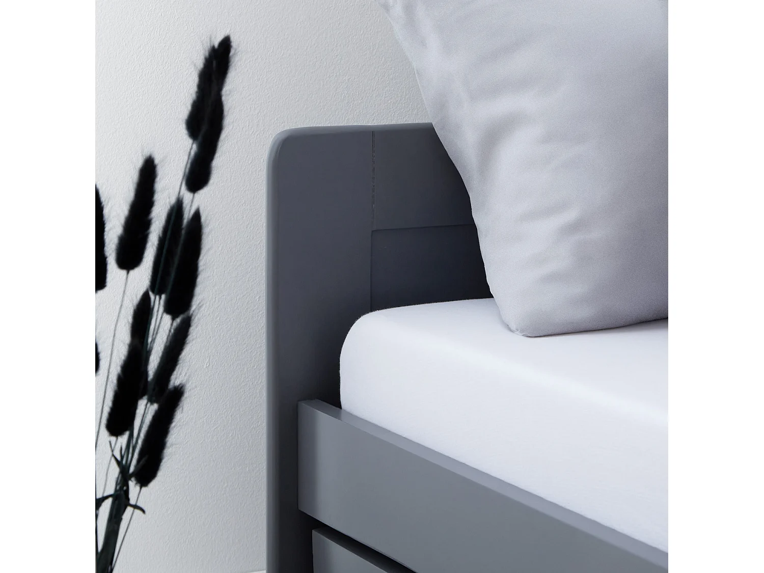 Łóżko 90x200 cm Szare Łóżko Kabinowe