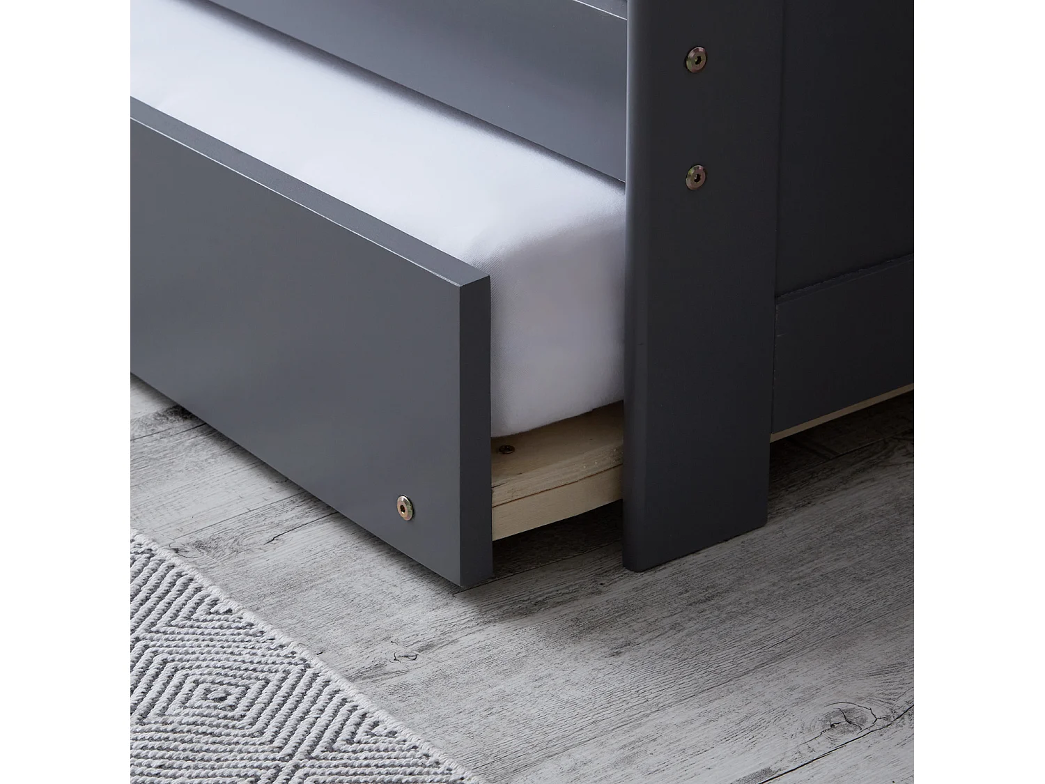 Łóżko 90x200 cm Szare Łóżko Kabinowe