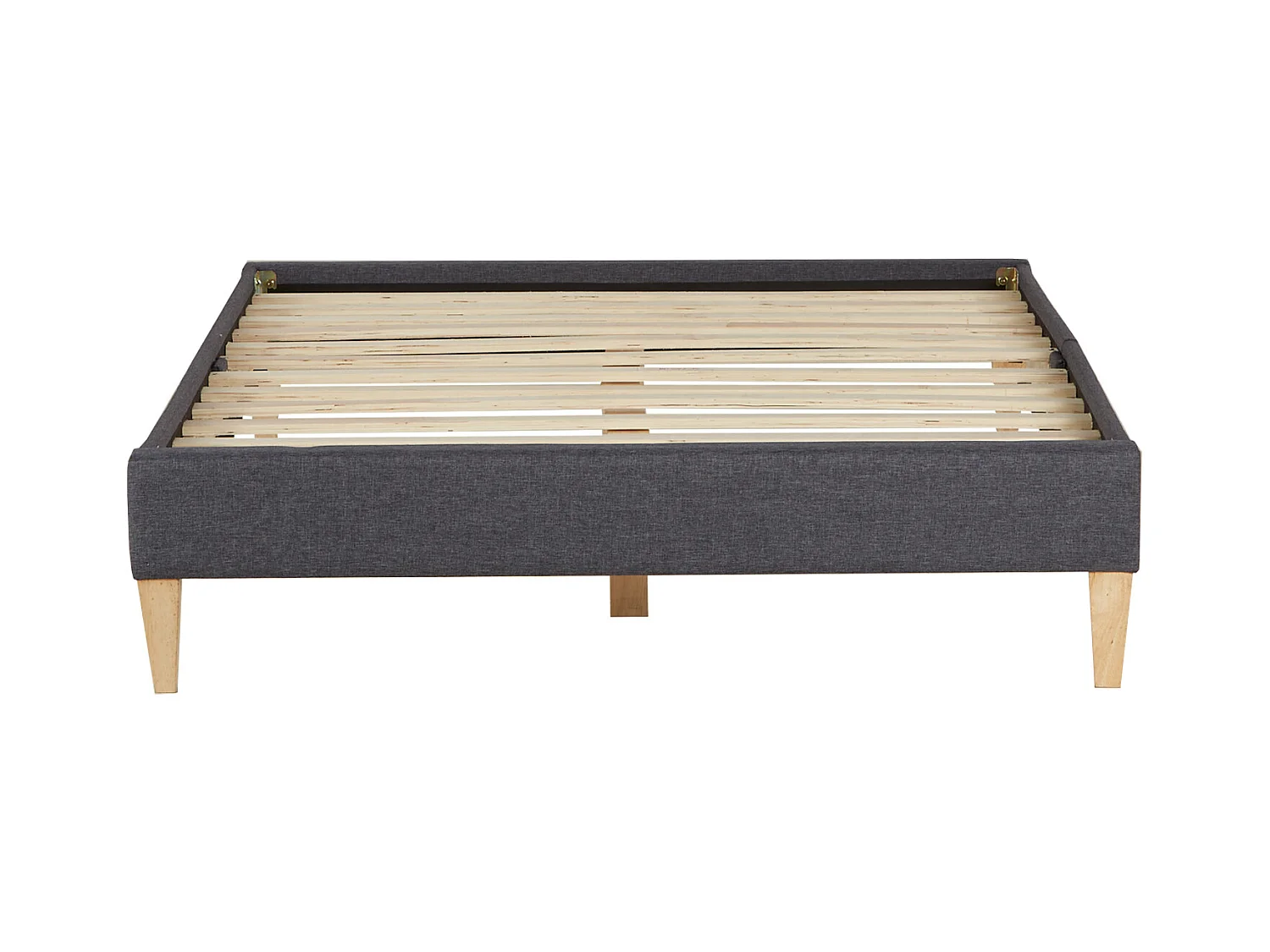 Polsterbett 140x200 cm grau Slatts