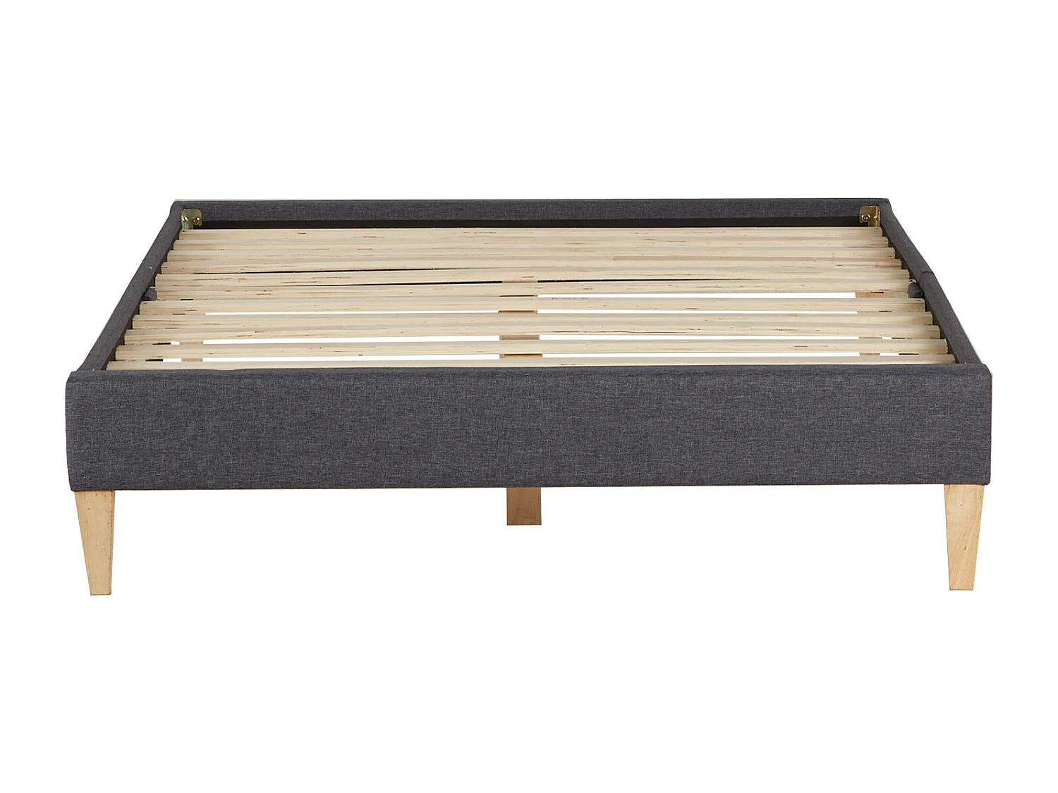 Gestoffeerd bed 140x200 cm grijs Slatts