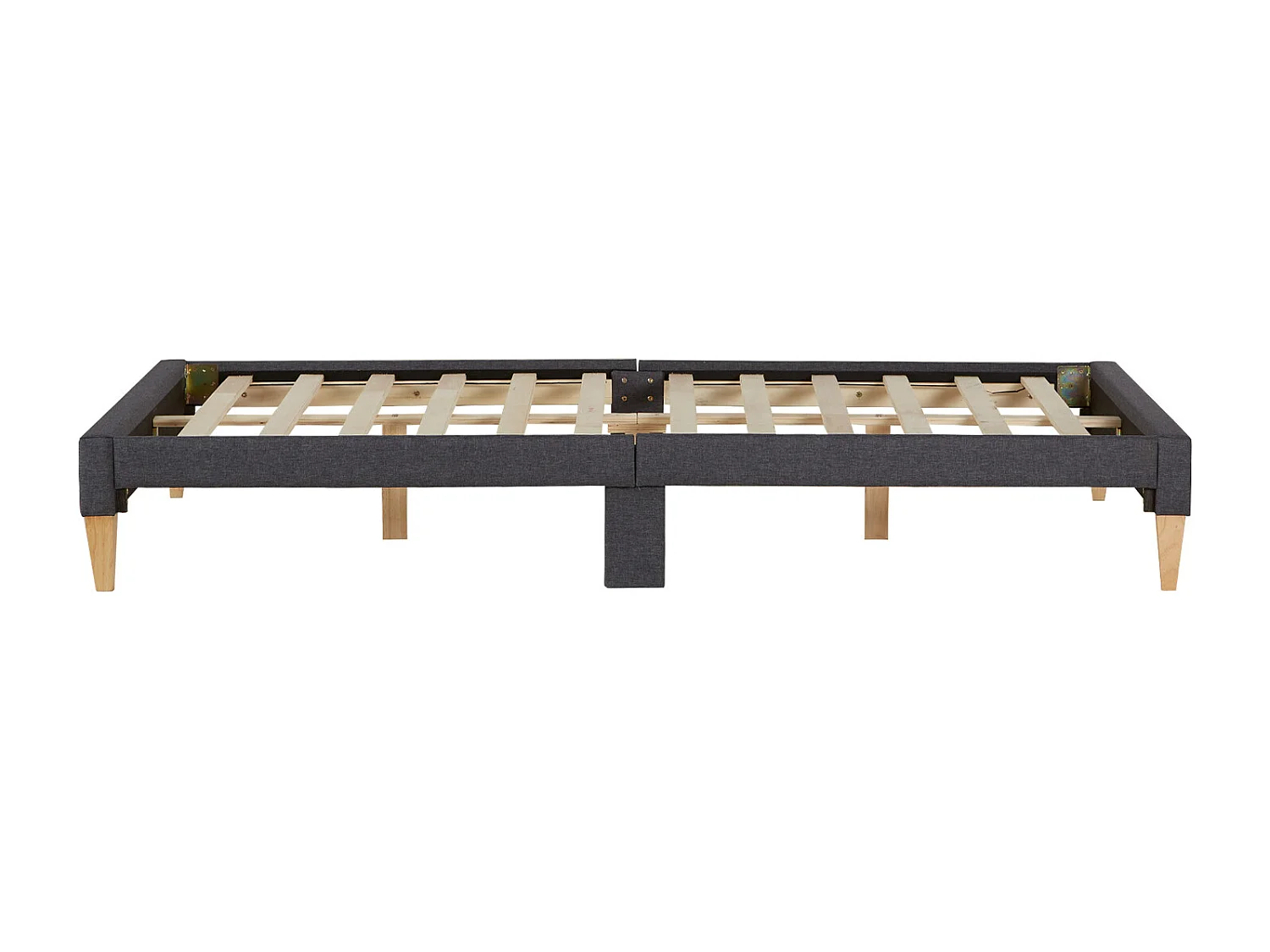 Gestoffeerd bed 140x200 cm grijs Slatts