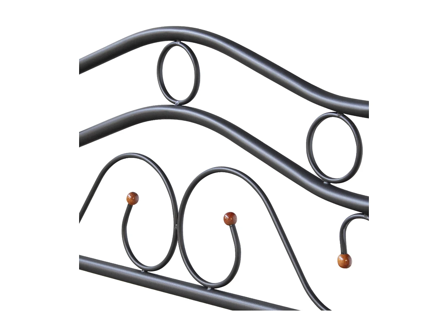 Metalowe łóżko 90x200 cm Czarny Brązowy