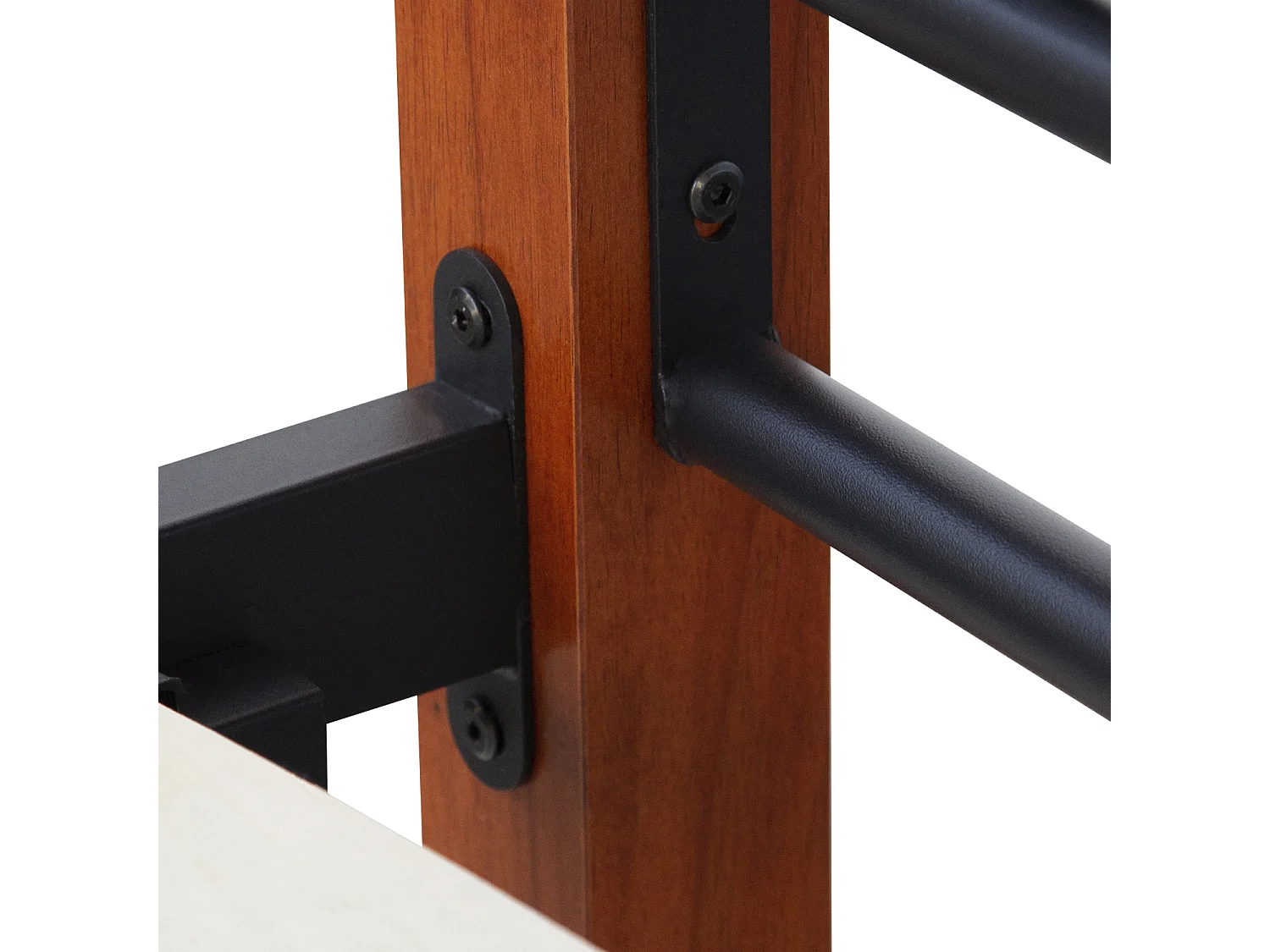 Metalowe łóżko 90x200 cm Czarny Brązowy