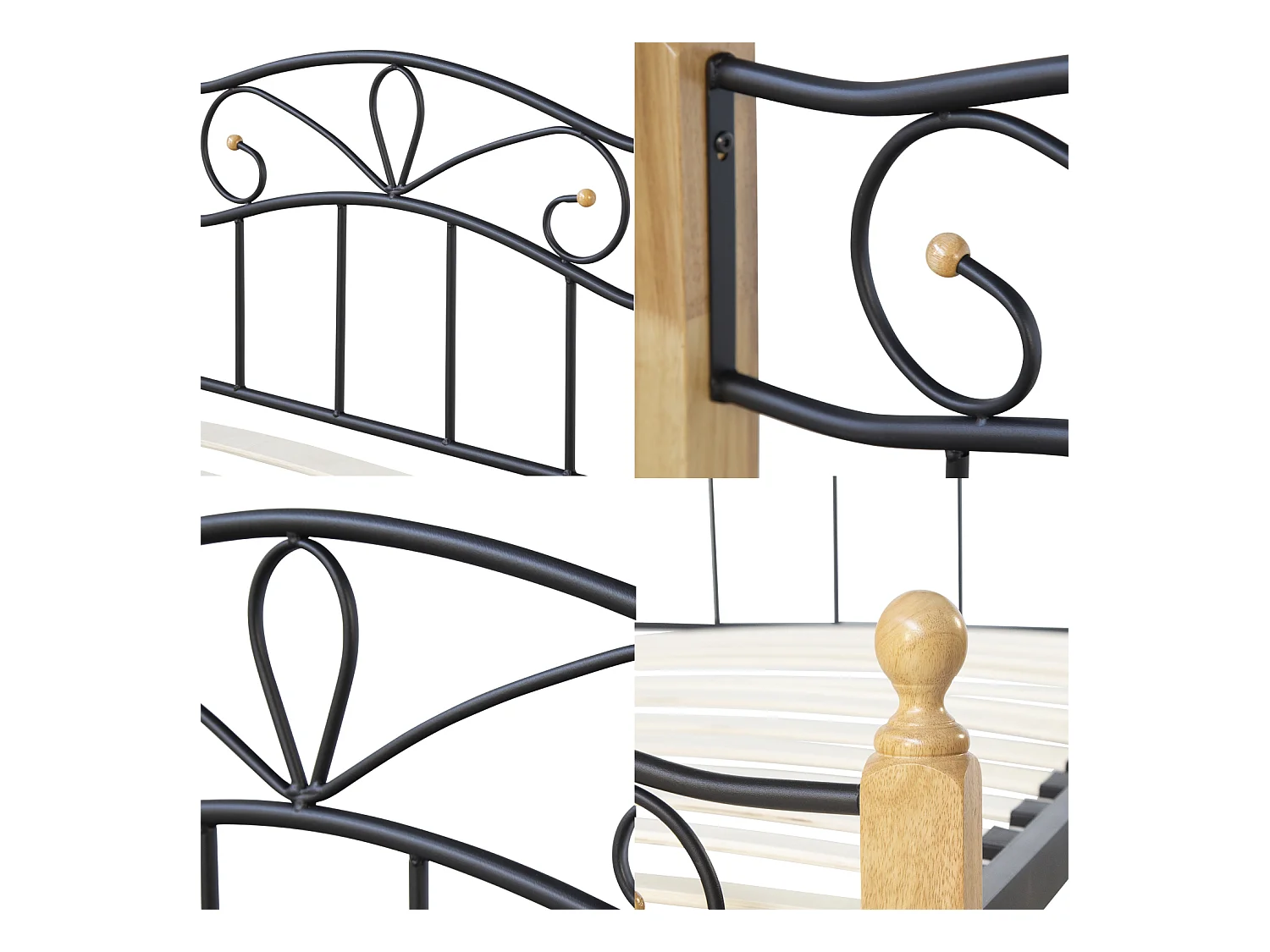 Bett 90x200 cm schwarz