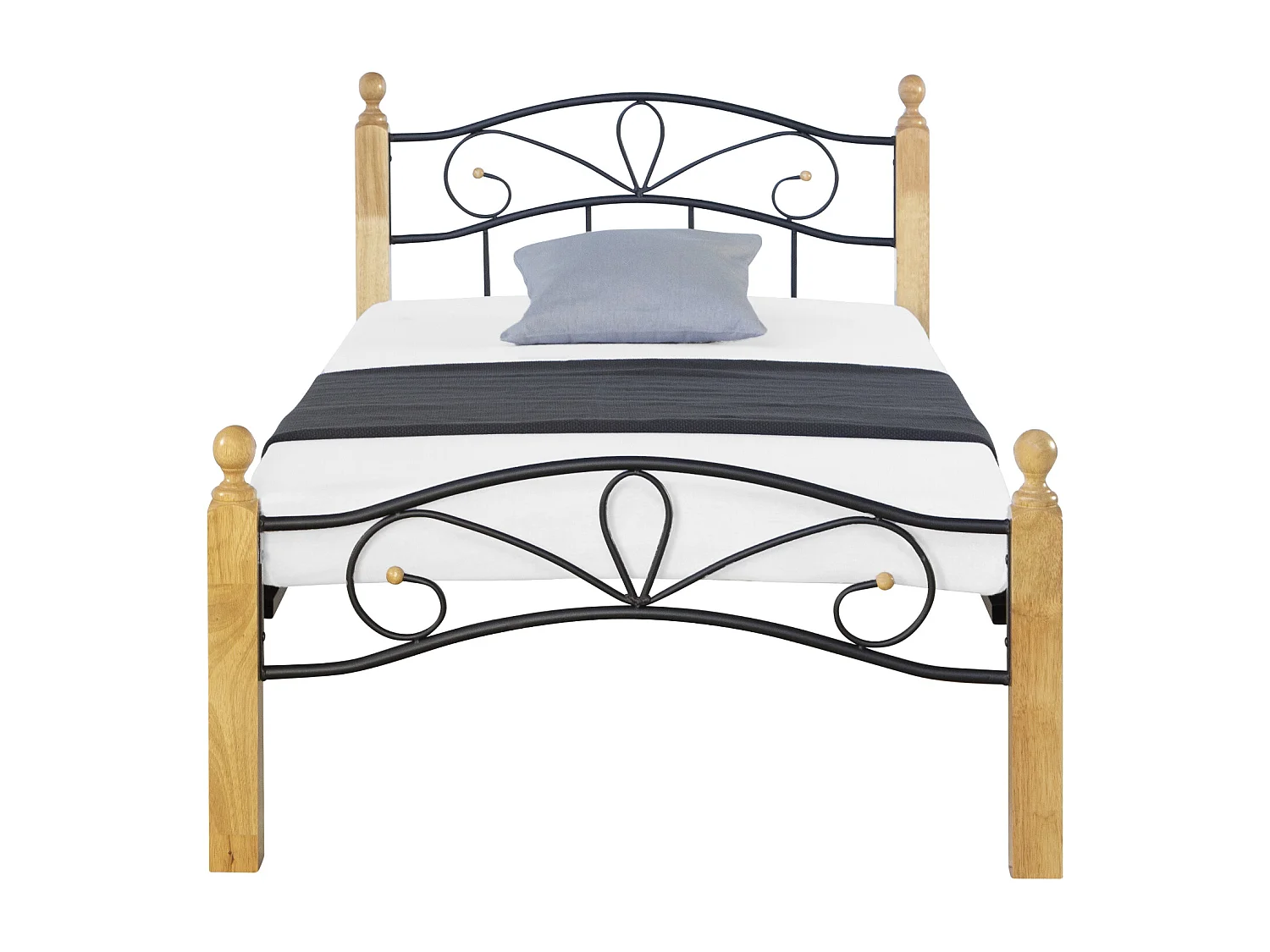 Cama 90x200 cm preta