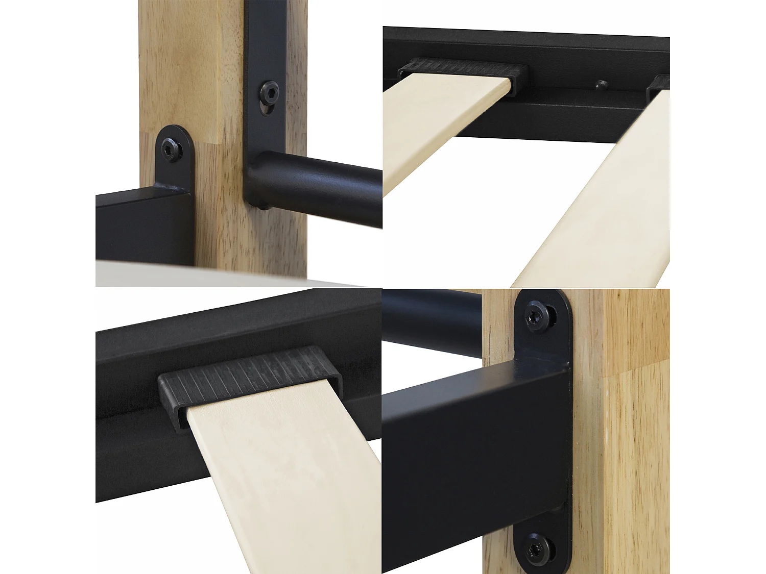 Cama 90x200 cm preta