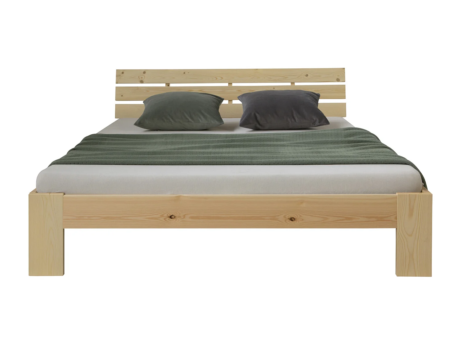 Tweepersoonsbed 160x200 cm natuurlijk hout futonbed