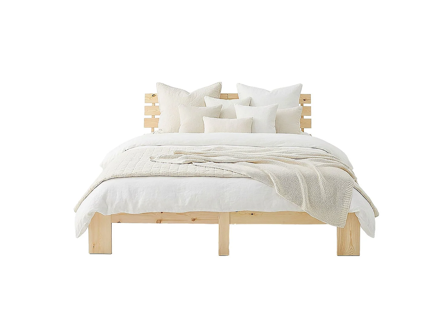 Doppelbett 160x200 cm Naturholz Futonbett