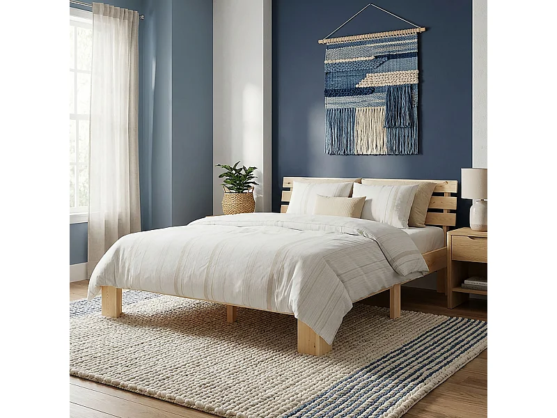 Letto matrimoniale 160x200 cm legno naturale futonbett