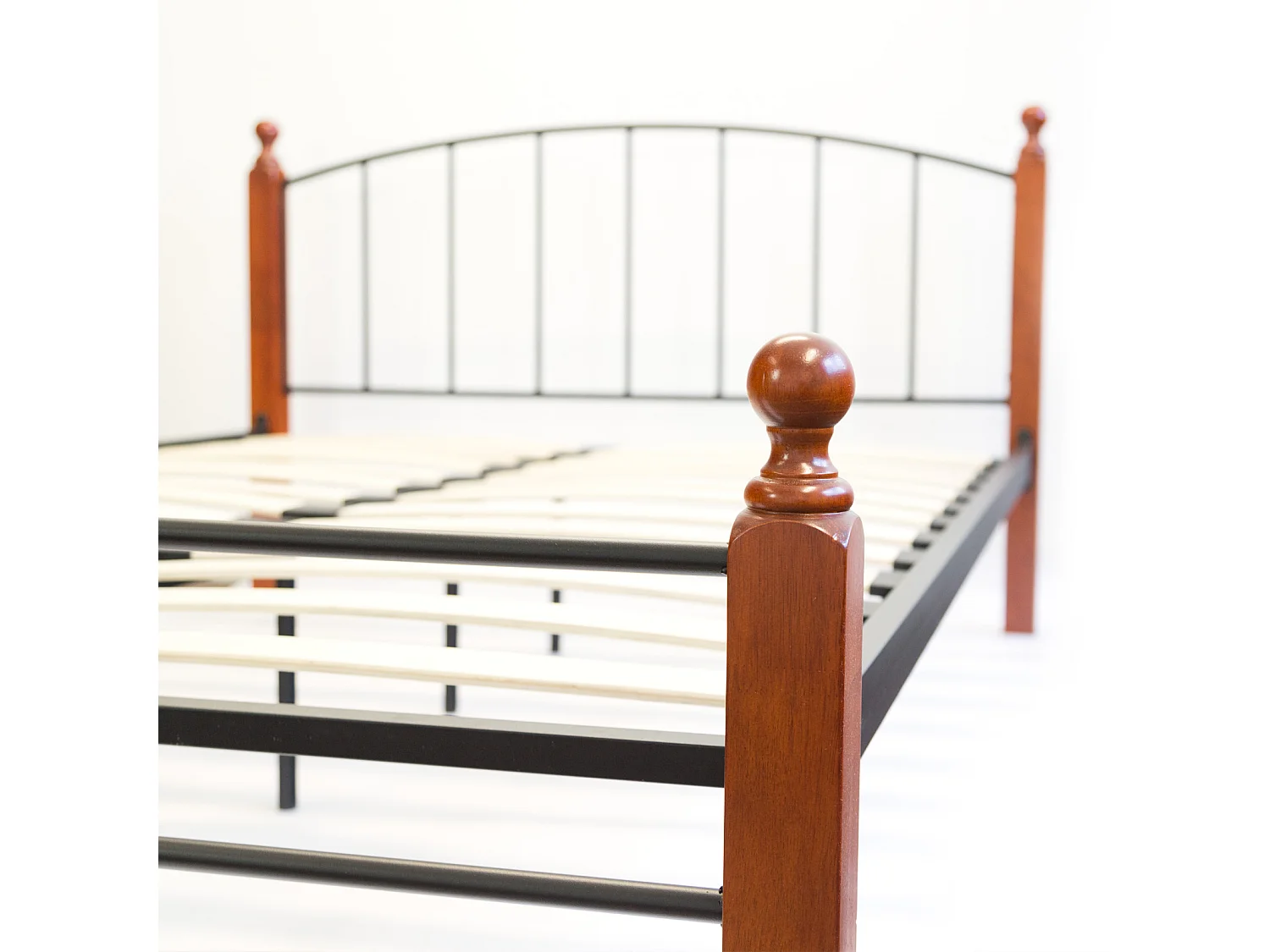 Metallbett 140x200 cm Schwarz Braun 915