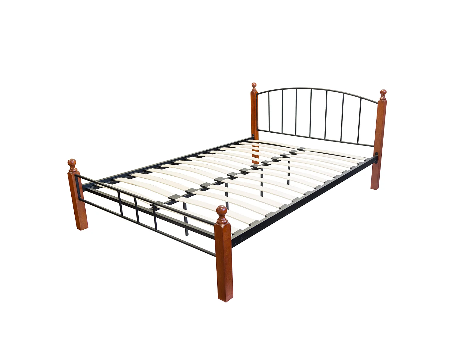 Metallbett 140x200 cm Schwarz Braun 915