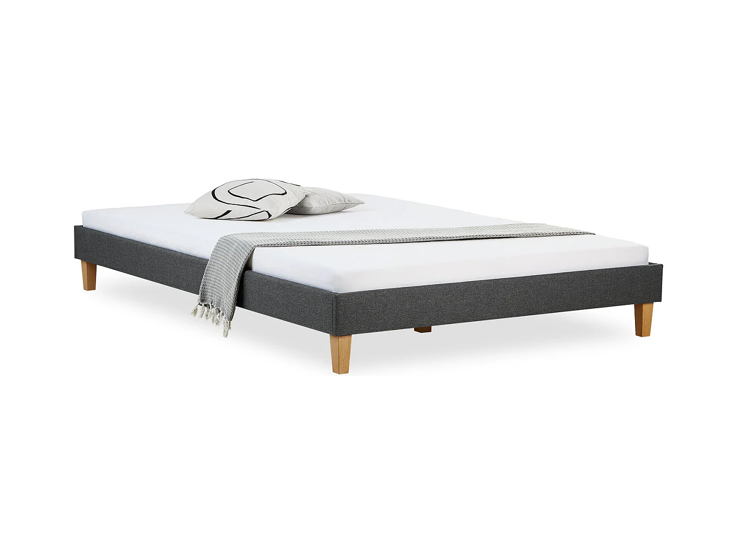 Bettgestell 160x200 cm grau Futon