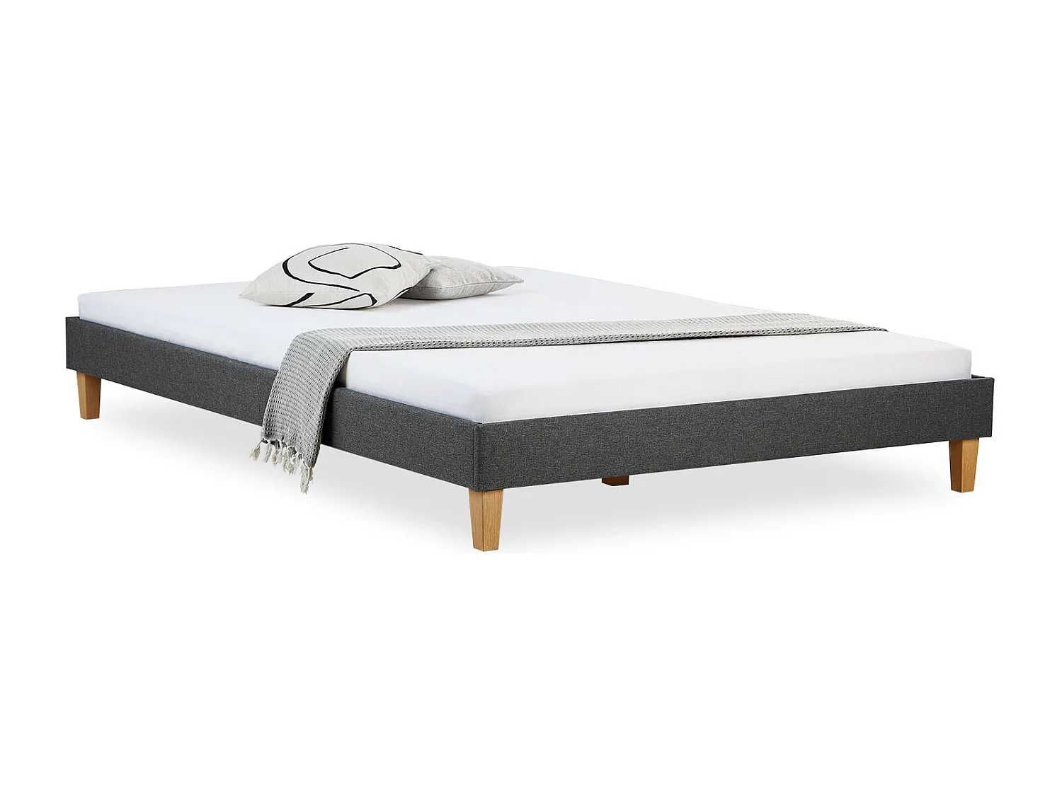 Stelaż łóżka 160x200 cm szary futon