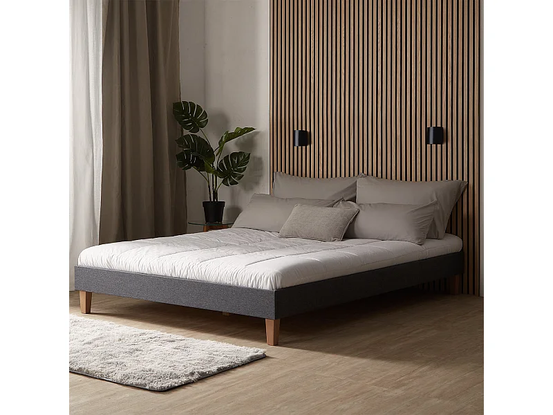 Stelaż łóżka 160x200 cm szary futon